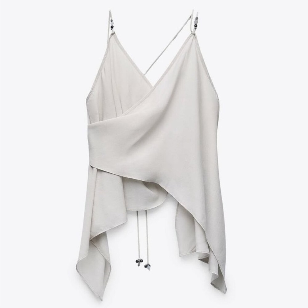 ZARA Backless Asymmetric Top with Beads S, M